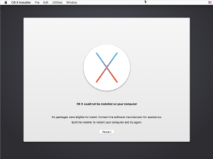 os x el capitan no packages were eligible for install